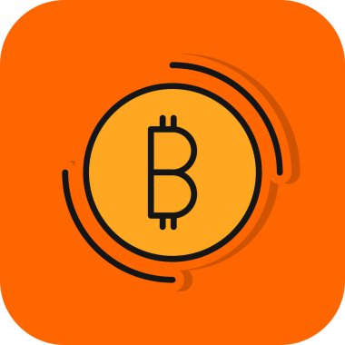 bitcoin. Web simgesi basit illüstrasyon 