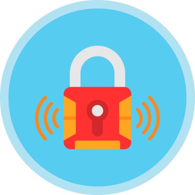 Akıllı kilit simgesi, vektör illüstrasyonu