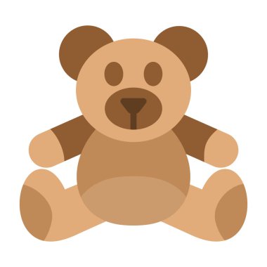 Ayı oyuncak simgesi, düz stil