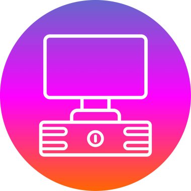 pc bilgisayar simgesinin vektör illüstrasyonu 