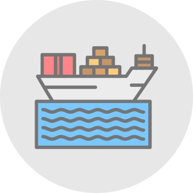 Gemi simgesi vektör illüstrasyonu 