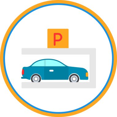 araba park simgesi vektör illüstrasyon                  