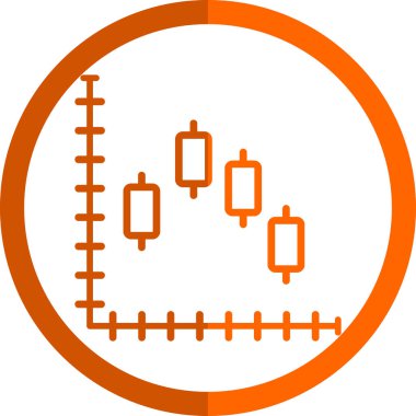Candlestick grafik simgesi düz stil 