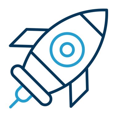 Roket gemi simgesi, vektör çizimi basit tasarım