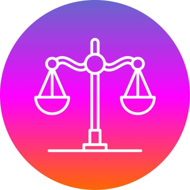 denge ölçekleri renk çizgisi simgesi, vektör illüstrasyonu 