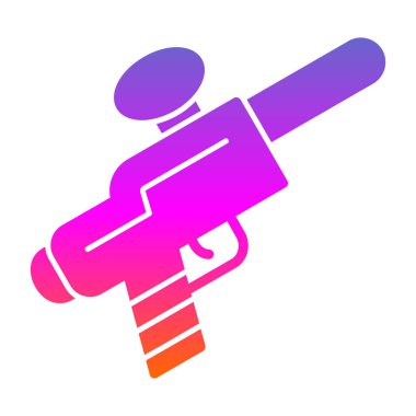 Paintball tabancası simgesi, vektör illüstrasyonu 