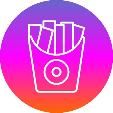 Kızarmış patatesin vektör çizimi. Yiyecek ikonu, patates kızartması. 