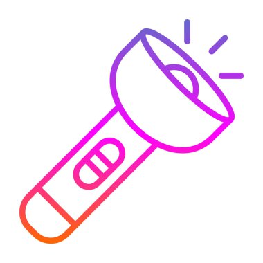 Flashlight düz simgesi, vektör illüstrasyon tasarımı