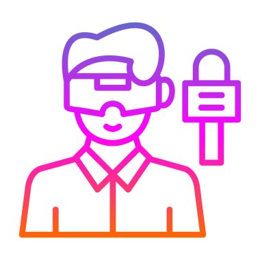 Kulaklıklı adam. Basit simge