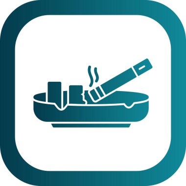 sigara ikonu tüttürme modayı düz stil yumuşak mavi arka planda izole