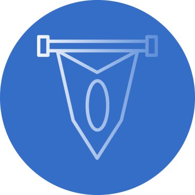 Pennant yassı ikonu. Mobil konsept ve web tasarımı için spor işareti. 