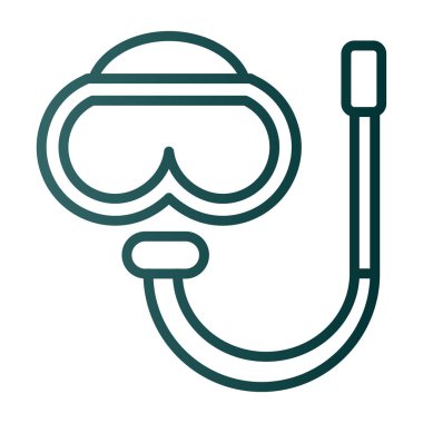 Şnorkelleme simgesi, vektör illüstrasyonu 