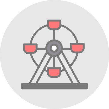 Dönme dolap ağ simgesi, vektör illüstrasyonu 