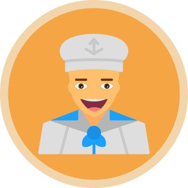 Denizci. Web simgesi basit illüstrasyon