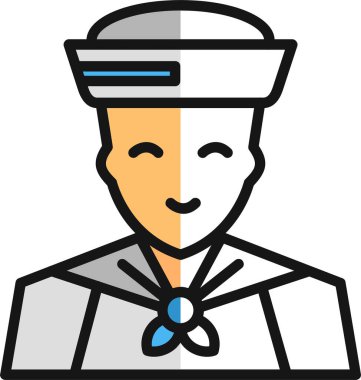 Denizci. Web simgesi basit illüstrasyon