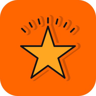 Basit düz yıldız ikon vektör çizimi tasarımı