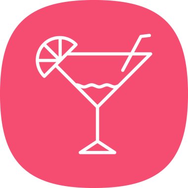 Martini kokteyli düz ikon, vektör illüstrasyonu