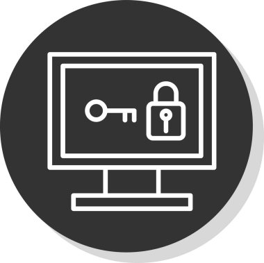 Kilit. Web simgesi basit illüstrasyon