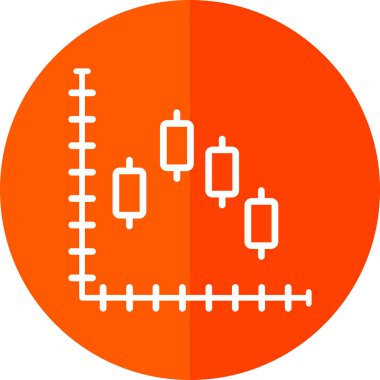 Candlestick grafik simgesi düz stil 