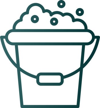 Köpük ağ simgesi olan kova, basit vektör illüstrasyonu