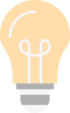 Düz biçimli ampul ışığı fikir simgesi