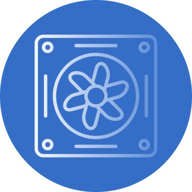 Soğutucunun vektör çizimi. Havalandırma fan çizimi, pictogram