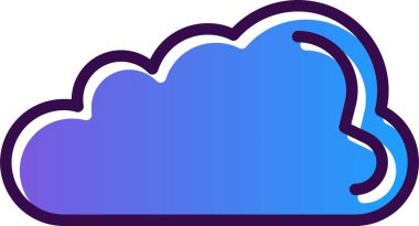 Basit Bulutlu hava simgesi, vektör illüstrasyonu