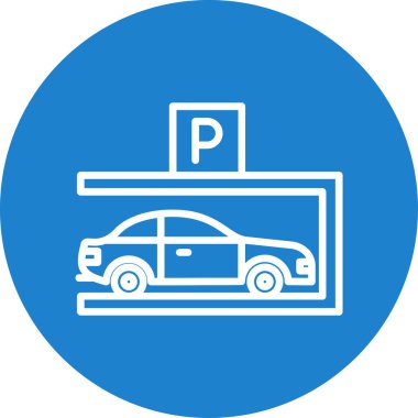 araba park simgesi vektör illüstrasyon                  