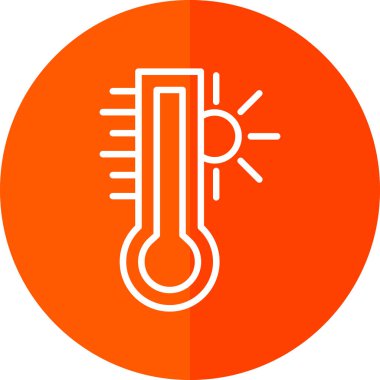 Sıcak sıcaklık düzlüğü simgesi, vektör illüstrasyonu