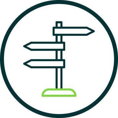 Yön, işaret direği simgesi. Basit vektör illüstrasyonu