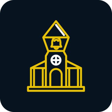Hristiyan kilise simgesi soyut bir grupta izole edilmiş.