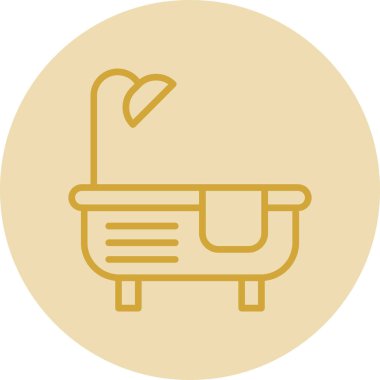 Düz Küvet simgesinin vektör illüstrasyonu