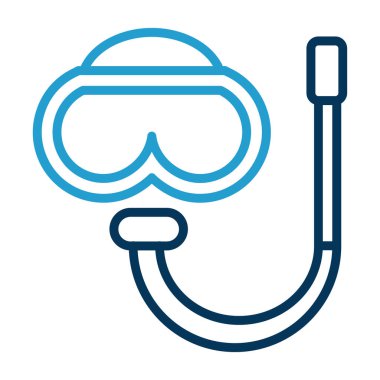 Şnorkelleme simgesi, vektör illüstrasyonu 