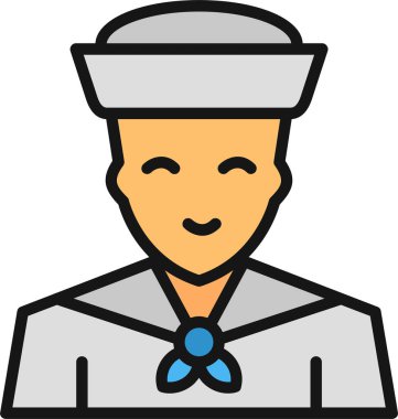 Denizci. Web simgesi basit illüstrasyon