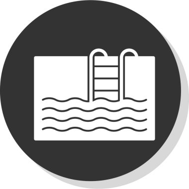 Yüzme havuzu simgesinin vektör illüstrasyonu 