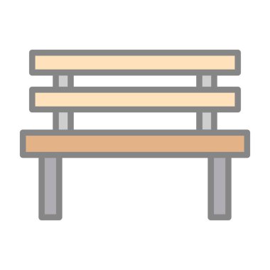 masa bank simgesi, düz stil