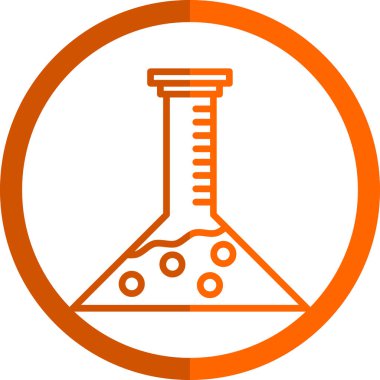 Bilim şişesi. Basit tasarım. Beaker vektör simgesi              