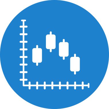 Candlestick grafik simgesi düz stil 