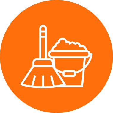 Temizlik ekipmanları simgesinin vektör illüstrasyonu