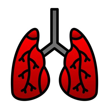 akciğerler web simgesi basit illüstrasyon 