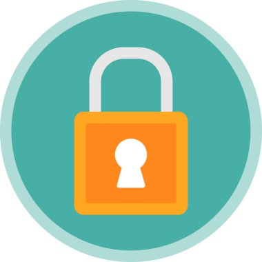 Asma kilit simgesi. web tasarımı için güvenlik kilidi simgesinin karikatür çizimi