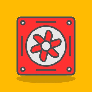 Soğutucunun vektör çizimi. Havalandırma fan çizimi, pictogram