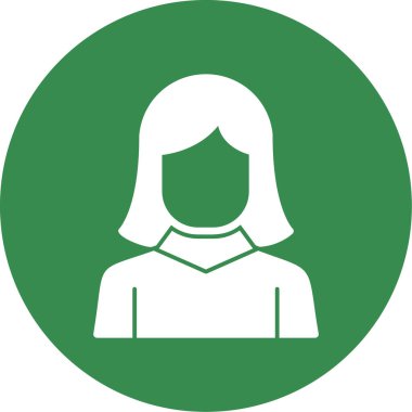 kız düz simgesi, vektör illüstrasyonu