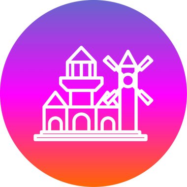 Yel değirmeni ikonu vektör illüstrasyonu