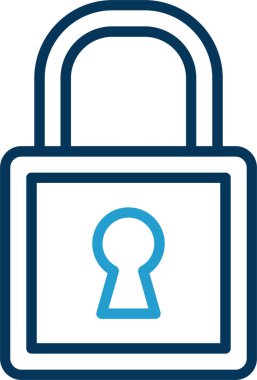 Asma kilit simgesi. web tasarımı için güvenlik kilidi simgesinin karikatür çizimi