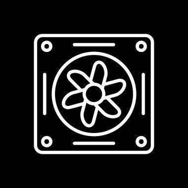 Soğutucunun vektör çizimi. Havalandırma fan çizimi, pictogram