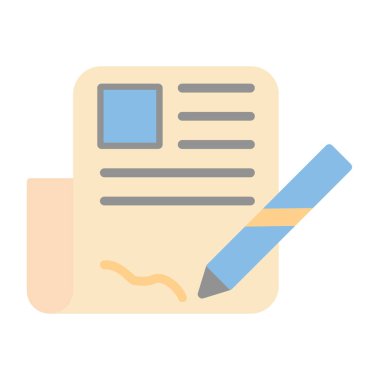 Sözleşme ve kalem ağı simgesi, vektör illüstrasyonu