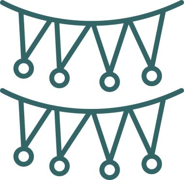 karnaval çelenkleri simgesi, vektör illüstrasyonu