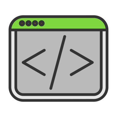 vektör ağ kodlama simgesi illüstrasyonu