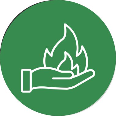 Yanan bir alev simgesinin vektör illüstrasyonu